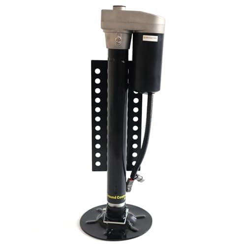 5th Wheel RV Jack Left Leg, Ground Control 3.0 Automatic 5th Wheel RV Leveling System Rear Hall Effect Jack with Motor, 5000 lbs, Black 305339