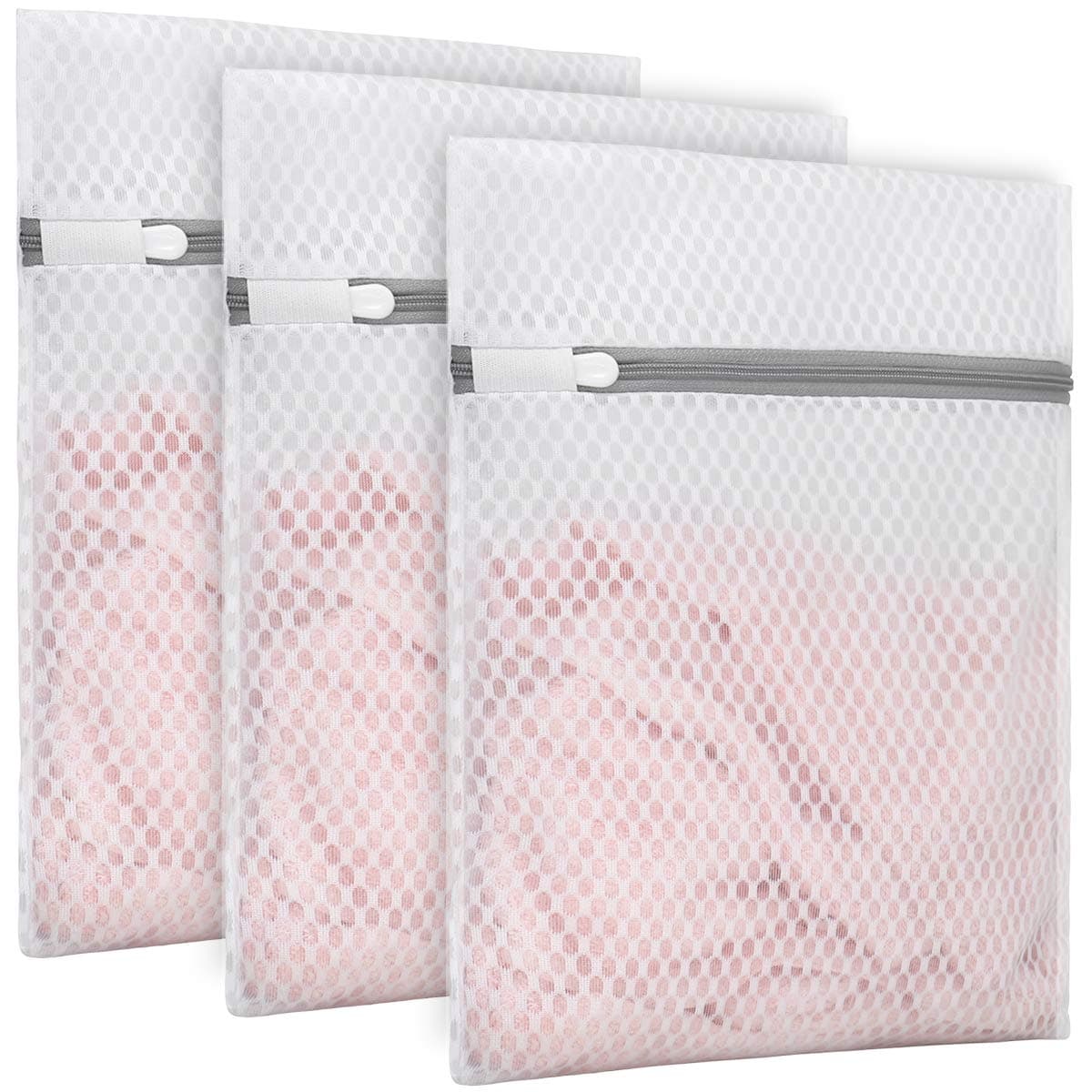 Muchfun 3Pcs Durable Honeycomb Mesh Laundry Bags for Delicates 9 x 12 Inches 3 Small