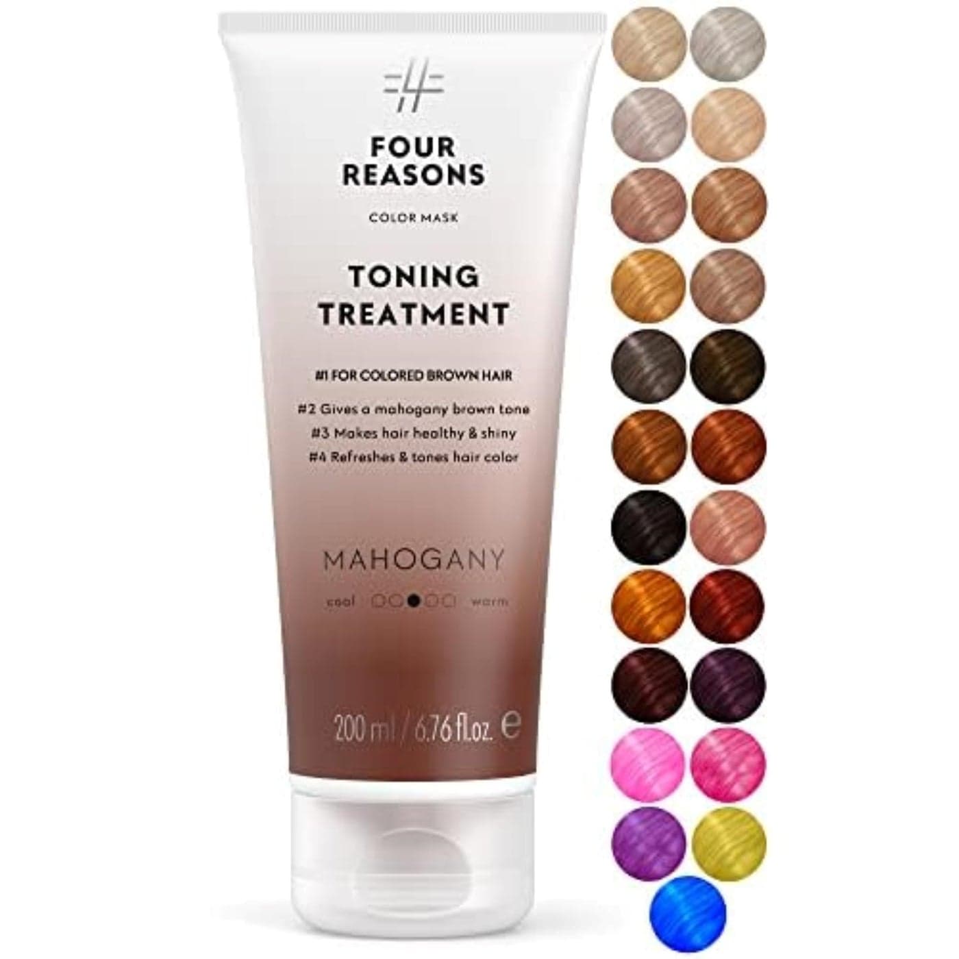 Four Reasons Color Mask Mahogany 27 Colors Toning Treatment Color Depositing Conditioner Tone Enhance ColorTreated Hair Semi Permanent Hair Dye Vegan and CrueltyFree 676 fl oz