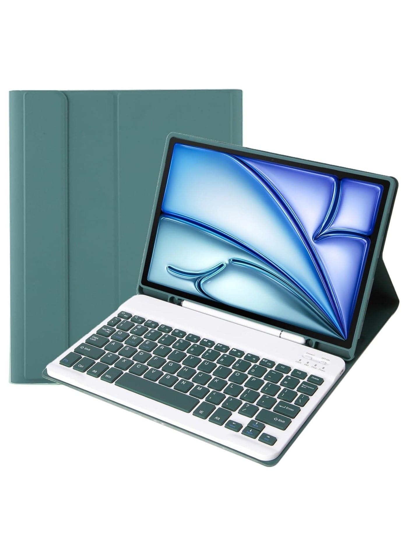 Arabic and English Keyboard Case for IPad Air 11 Inch 2024 (Model:A2899;A2900), with Pen Slot and Multi-viewing Angle Bracket,Bluetooth Detachable Keyboard for IPad Air 11