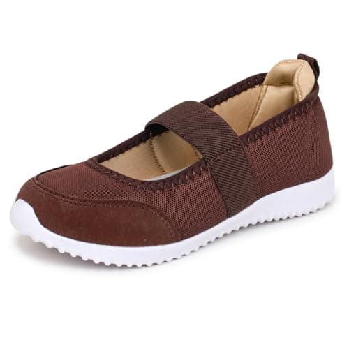 TRASE Ballet Flats for Women | Stylish Slip On Bellies with Soft Memory Foam Insole | Comfortable Footwear for Office & Casual Use (Brown, 7 UK)