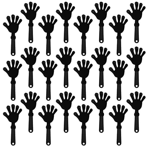 ZCYSRLQIN 24 Pieces Black Hand Clappers 75 Inch Clappers Noisemakers Noise Makers Party Favors Plastic Party Clapper for Sporting Events Cheers Ball Dance Basketball Football NoisemakersBlack
