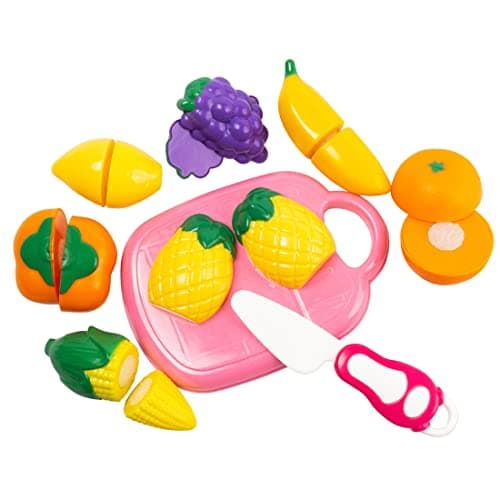 Wembley Fruits Cutting Toys for Kids Pretend Play Kitchen Toys Play Food Toys Sliceable 9Pcs for 3+ Years Boys, Girls, Kids- BIS Approved