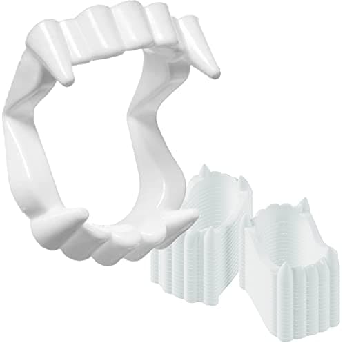 The Dreidel Company 24 Pack Halloween White Teeth Fangs Teeth Costume Funny Halloween DressUp Pretend Play Decoration