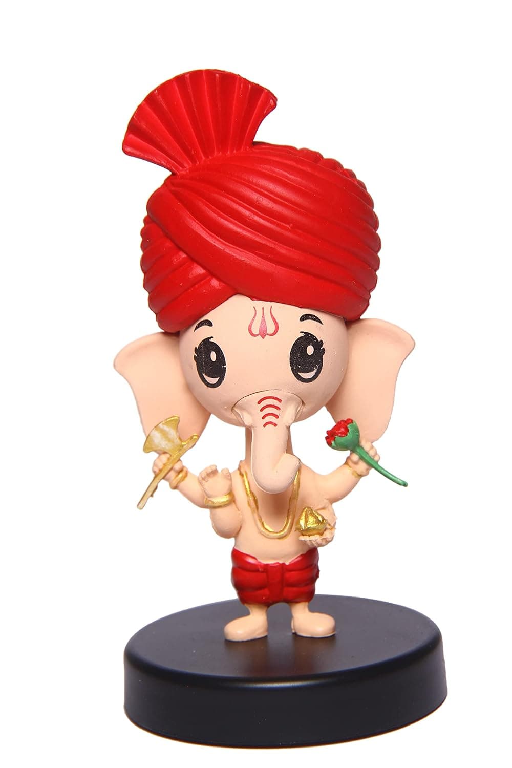 AGIFY GLOBAL Little Lord Shree Ganesha Bubbleheads Figurines for Display Dash Board Home Decors Decoration of Study Office Table Red