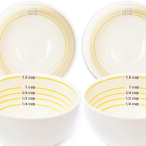 Uba Portion Control Bowl Porcelain for Measuring Bariatric Diet Diabetes 4 Pack
