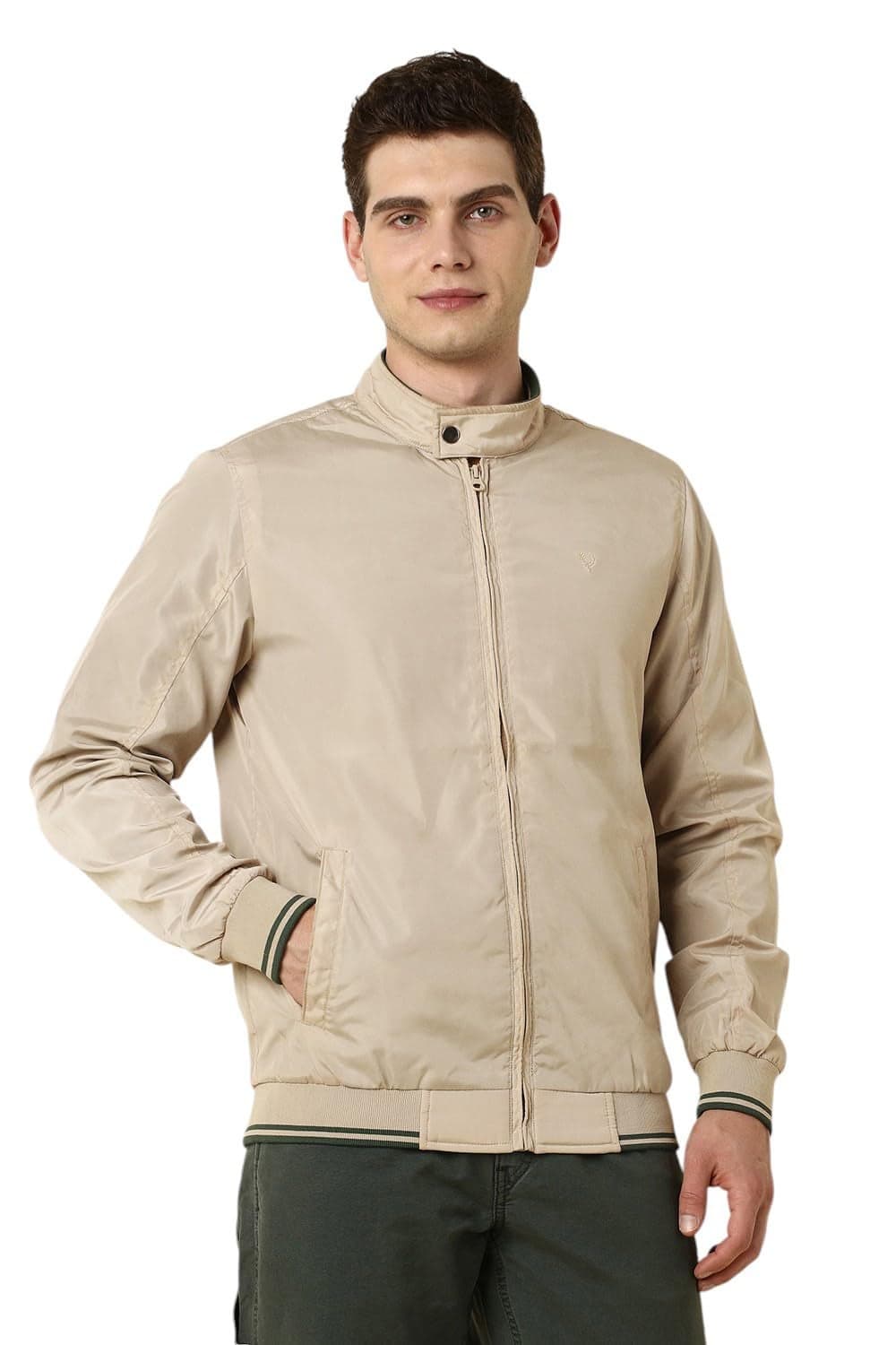 Allen Solly Men's Jacket (ASJKOBOPJ62517_Ecru_S_Beige_S)