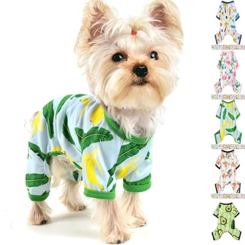 Yikeyo Dog Pajamas for Small Dogs Soft Thin Pjs Jammies Cat Doggie Summer Pet Cute Puppy Clothes Outfits Dogs Boy GirlBananaXXL