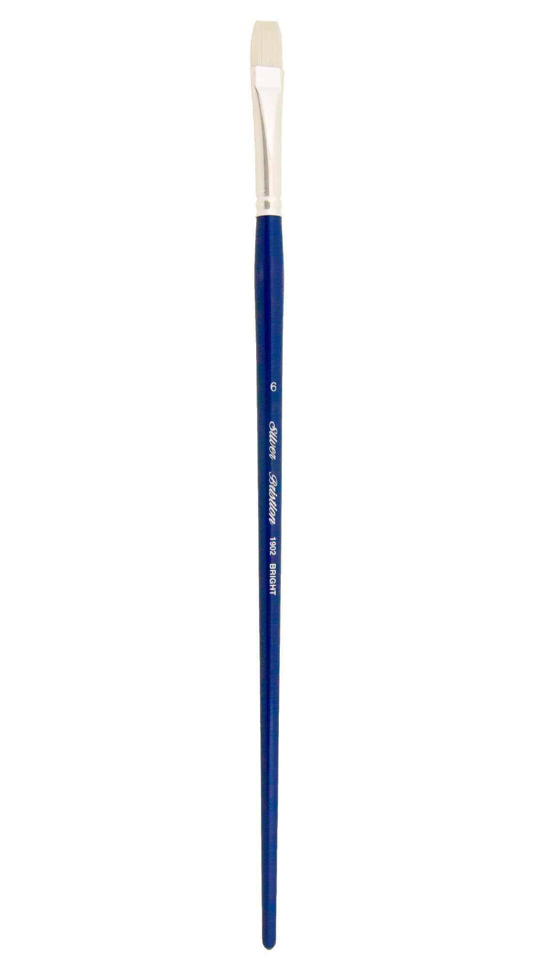 Silver Brush Limited 19026 Bristlon Bright Paintbrush for Oil Acrylic and Heavy Body Paints Size 6 Long Handle
