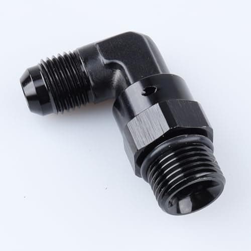 AC PERFORMANCE 6 AN Male to 58 x 18 ORB 90 Degree Swivel Fitting Adapter Aluminum Black