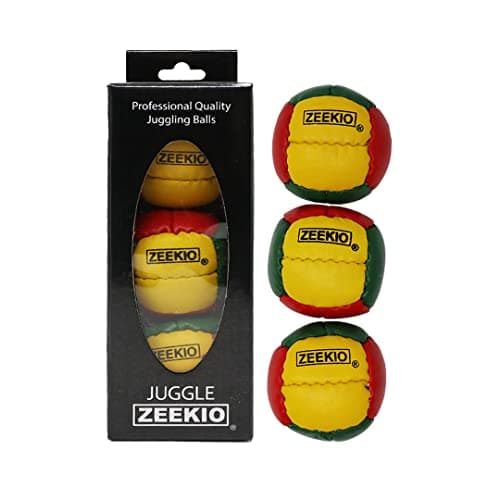 Zeekio Galaxy Juggling Balls Premium 12 Panel Genuine Leather Balls 130g 67mm Pack of 3 Rasta