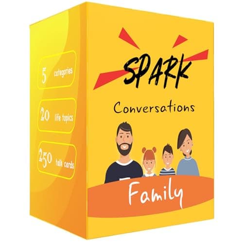 QUALEAP Conversation Cards for Family Spark Family Conversations Family Card Games for Adults Teens Kids Chat Cards Family Pack 250 Cards