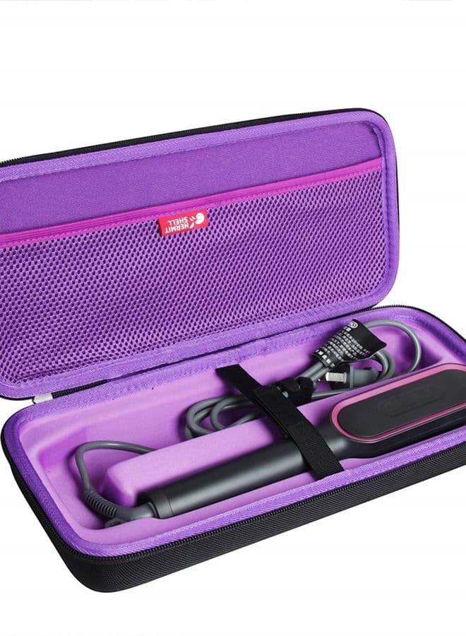 Hard Travel Case for TYMO RING Hair Straightener Brush (Black+Rosy)