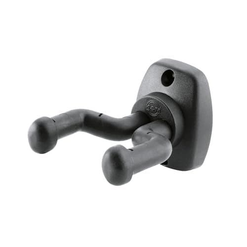 K&M König & Meyer 16250.000.55 Guitar Wall Mount Hanger | Creative Display and Storage | Adjustable Rubber Covered Support Arms | Fits Most Guitar Shapes | Sturdy - Secure | German Made | Black