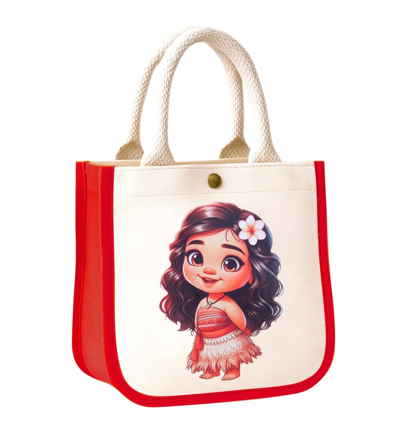 HOBBY INDIA Kids Lunch Bag | Cute & Stylish Mini Tiffin Bag for Boys & Girls | Cute Cotton Cartoon Design I Perfect For Picnic Tuition School, Preschool & Playschool (Moana)