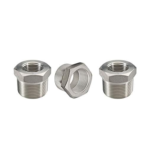 Beduan Stainless Steel Reducer Hex Bushing, 1" Male NPT to 1/2" Female NPT, Reducing Cast Pipe Adapter Fitting(Pack of 3)