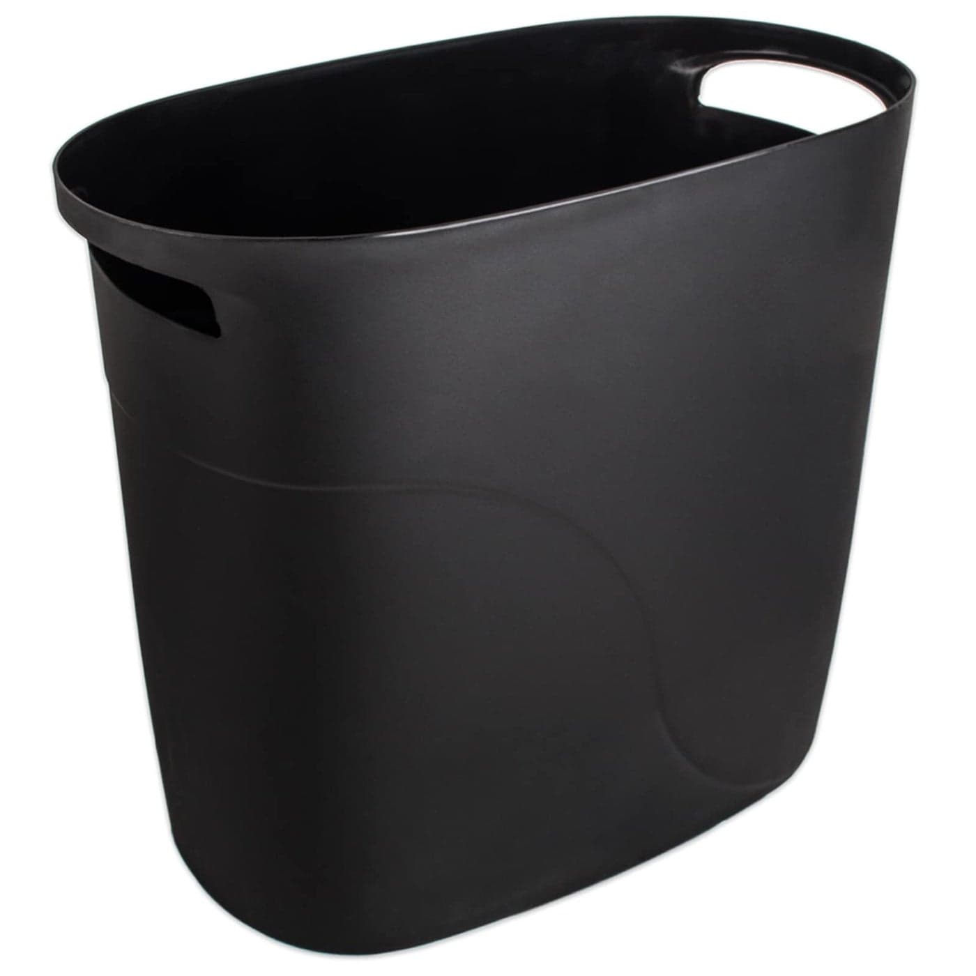 JiatuA Plastic Small Trash Can Slim Waste Basket with Handles 32 Gallon Narrow Garbage Container Bin for Bathroom Bedroom Kitchen Home Office Under Desk Dorm Laundry Room Kids Roomm Black