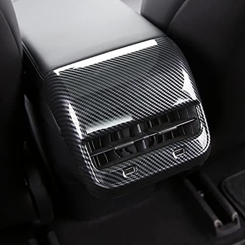 LIMBQS Carbon Fiber AC Vents Cover for Tesla Model 3 Model Y, Rear Center Console Air Vent Trim for Tesla Accessories