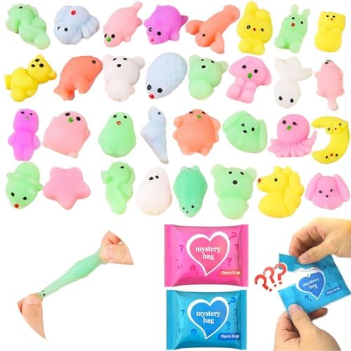 50Pack Squishy Fidget Toys Blind Bags Mini Mochi Squishies Mystery Toys for Kids Party Favors Classroom Prizes Goodie Bag Stuffers Sensory Stress Relief Squeeze Toy