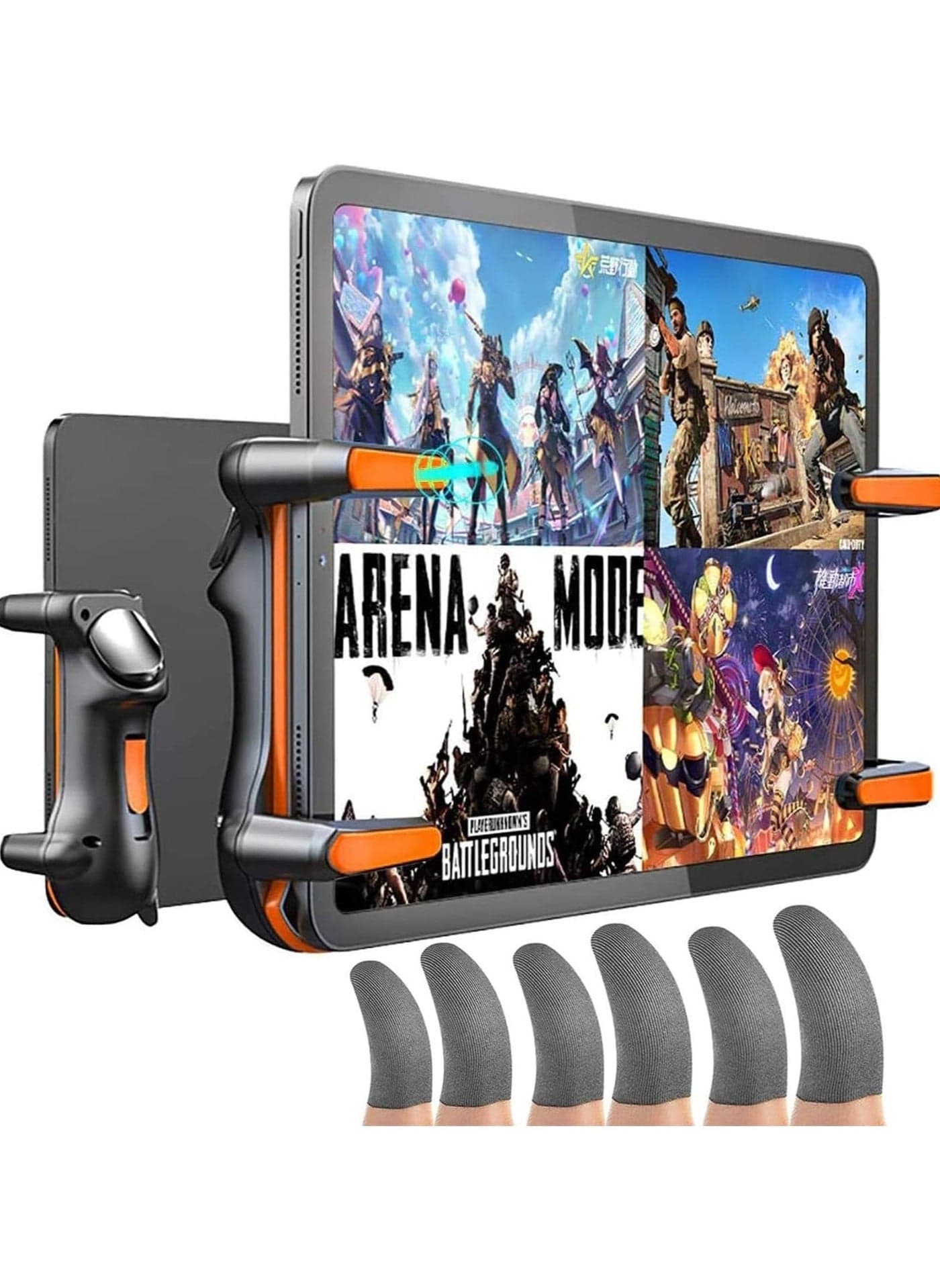 PUBG Controller for ipad, Six Way Shooting, Maximum Electric 24 Consecutive Strikes, 6/12/18/24 Taps, iPad/Tablet, Gaming Pad, High Sensitivity, High Precision, Shooting ons (Orange)