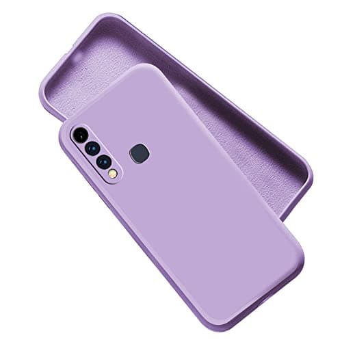 A rtistque Liquid TPU Silicone Matte Shockproof Flexible with Camera Protection Soft Back Cover Case for Vivo Y17 / Y15 / Y12 / U10 -Purple