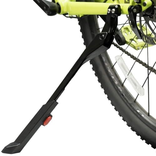 BV Bike Kickstand - Easy to Install, Mountain Bike Kick Stand for 24-29" Bicycles - Adjustable Length, Non-Slip Sole, Aluminum Alloy Material - Black Bicycle Kickstand, Adult Bike Holes Required
