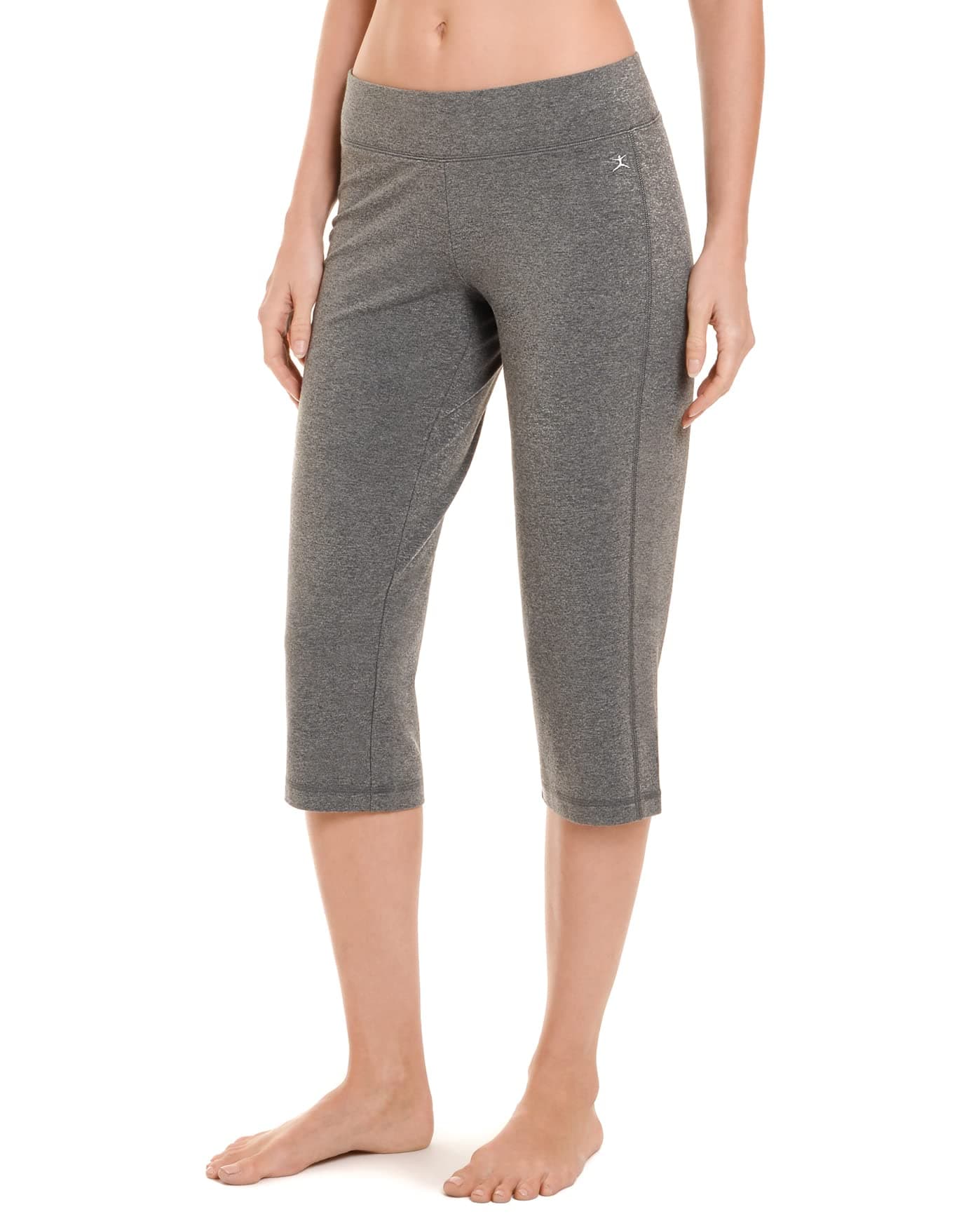 Danskin Women's Sleek Fit Yoga Crop Pant, Charcoal, 2X