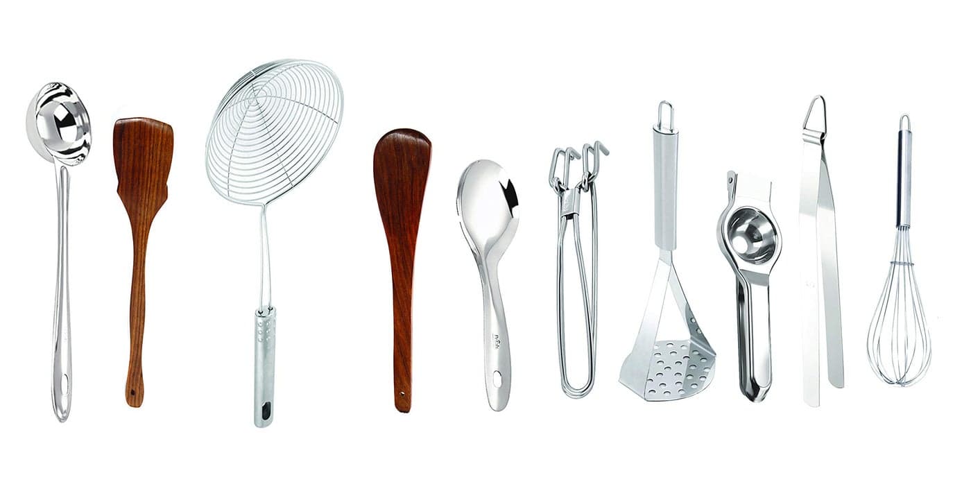 Petals Cooking Serving Spoons Spatula and Stainless Steel Kitchen Tools, 10-Pieces Set