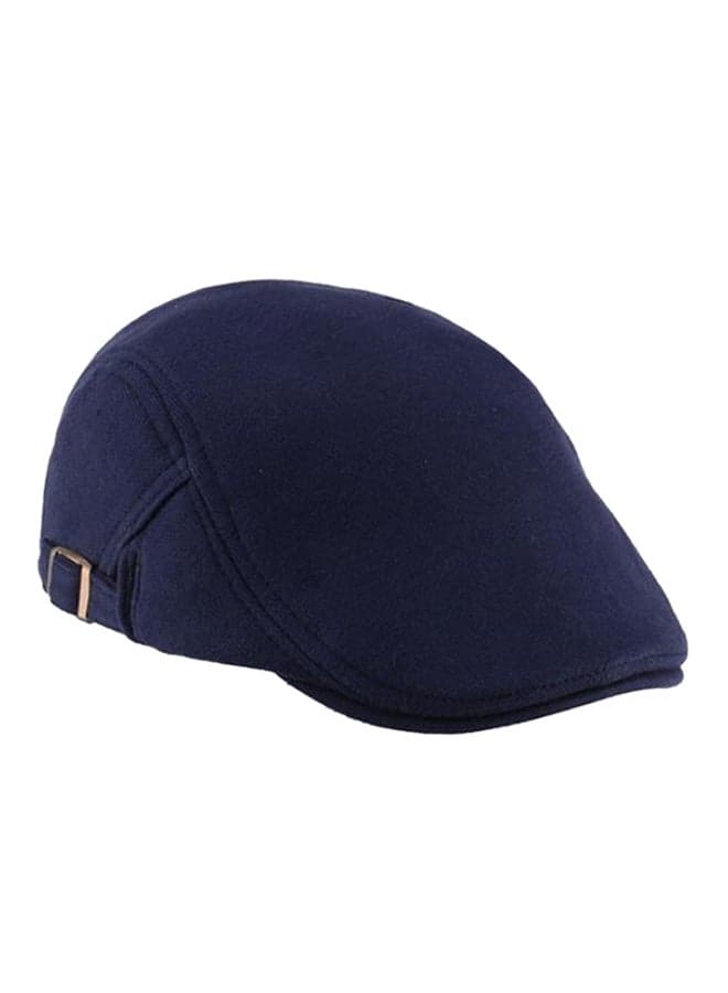 Solid Pattern Duckbill Flat Cap Navy Blue