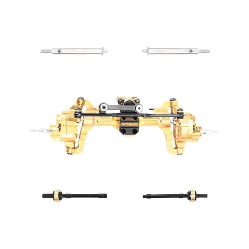 RCAWD Fourth Version Brass SCX24 Front Portal Axles Wide Axle Highly Rigid Driveshaft Thickened Screws for Axial 124 SCX24 AX24 Series Upgrades Parts Gold
