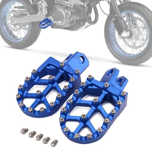 IUVWISN Dirt Bike Foot Pegs,Motorcycle Footpegs Wider Foot Rest Pedal CNC for DRZ400SM 05-24 DRZ400 00-04 DRZ400S 00-24 DRZ400E 00-07 RM250 89-06 RM250Z 01-06 RMX250 89-96 Blue
