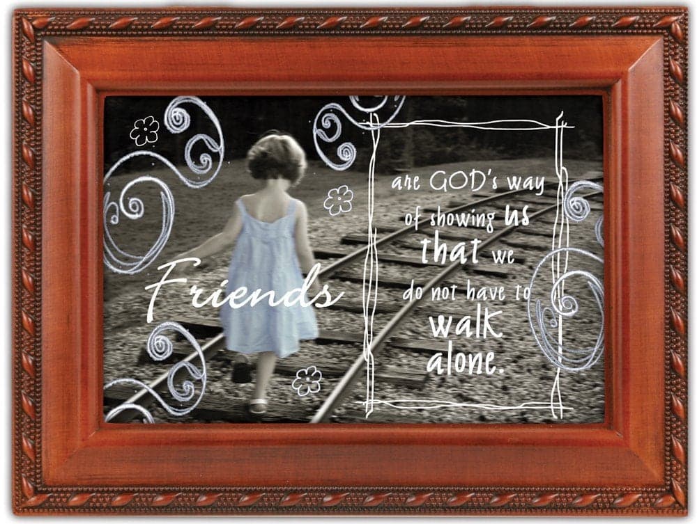 Cottage Garden Friends Woodgrain Traditional Music Box Plays Thats What Friends are for