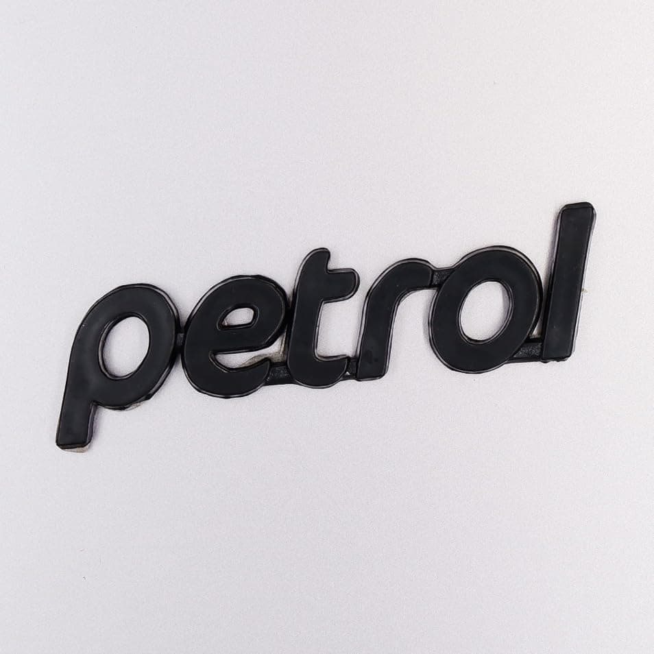 Asraw Chrome Finish Car Fuel Tank Sticker - Fuel Tank Logo Emblem Badge Monogram Universal for Car (Petrol Black 3x9cm)