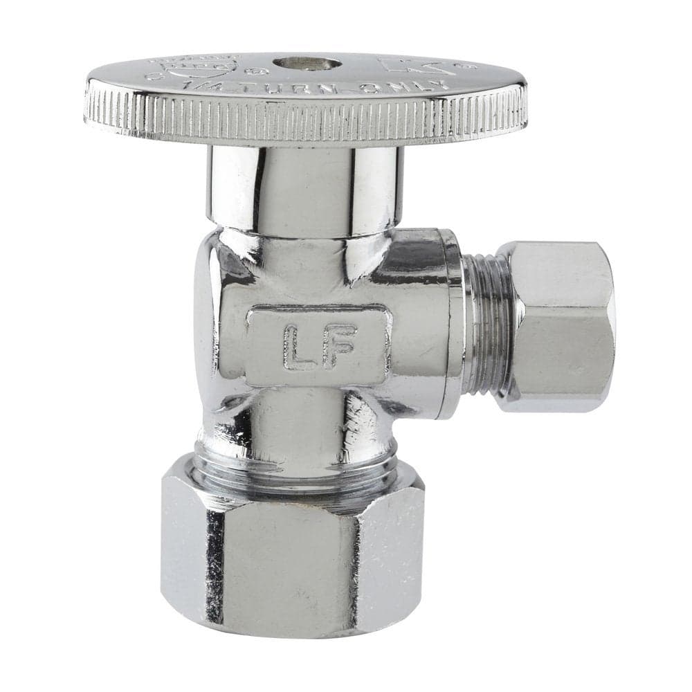 Keeney 2622PCLF 58Inch OD by 38Inch OD Quarter Turn Angle Valve Chrome