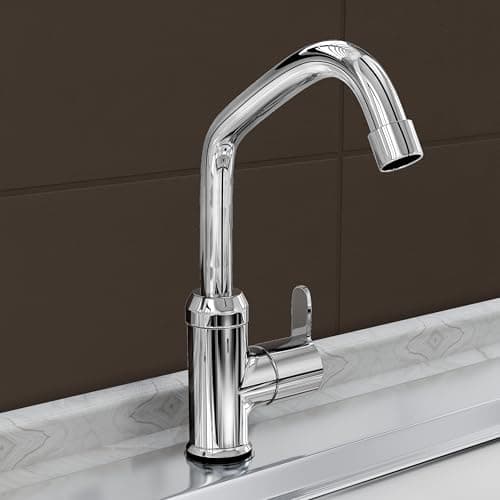 Plantex Pure Brass Single Lever Kitchen Taps for Home Sink/Kitchen Tap with Water Saving Nozzle for Sink Tap with 7 Year Warranty -(FLO-812-Mirror-Chrome)