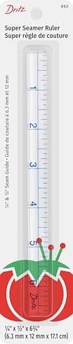 Dritz Super Seamer Ruler, 1/4" x 1/2" x 6-3/4", Clear