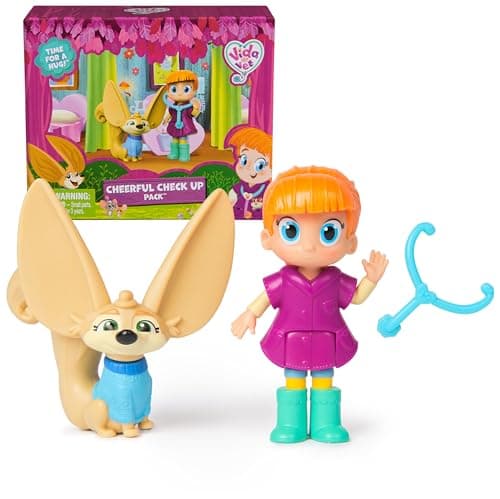 Vida The Vet Cheerful Check Up Pack with Vida Kipp Action Figures Removable Stethoscope Accessory Kids Toys for Girls Boys Ages 3 and up