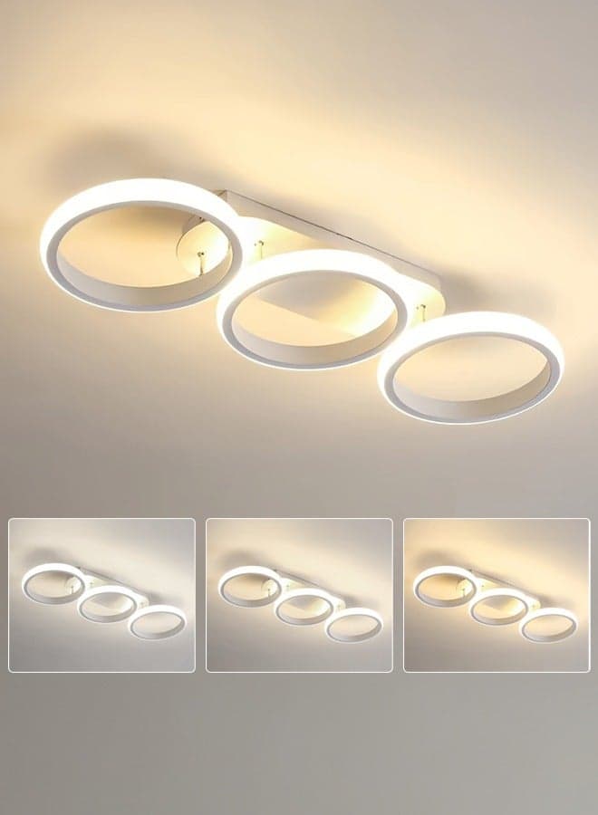 Round Ceiling Light Hanging Lamp, Modern LED Three Colors Changing Light, Simple Modern Style, Suitable For Living Room Bedroom Hallway Balcony