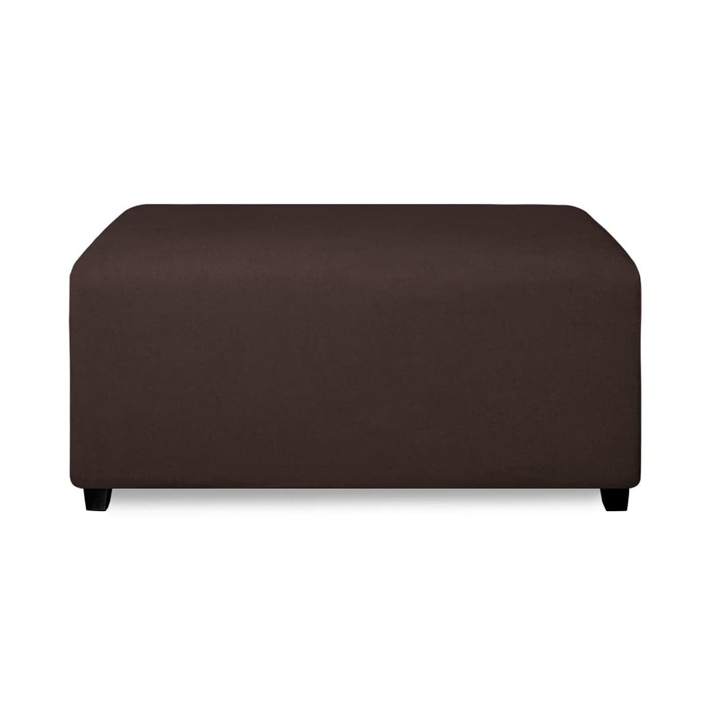 PureFit Super Stretch Soft Form Fit Ottoman Cover Rectangle Ottoman Slipcovers for Foot Stool Folding Storage Furniture for Living Room with Nonslip Elastic BottomSmall Chocolate