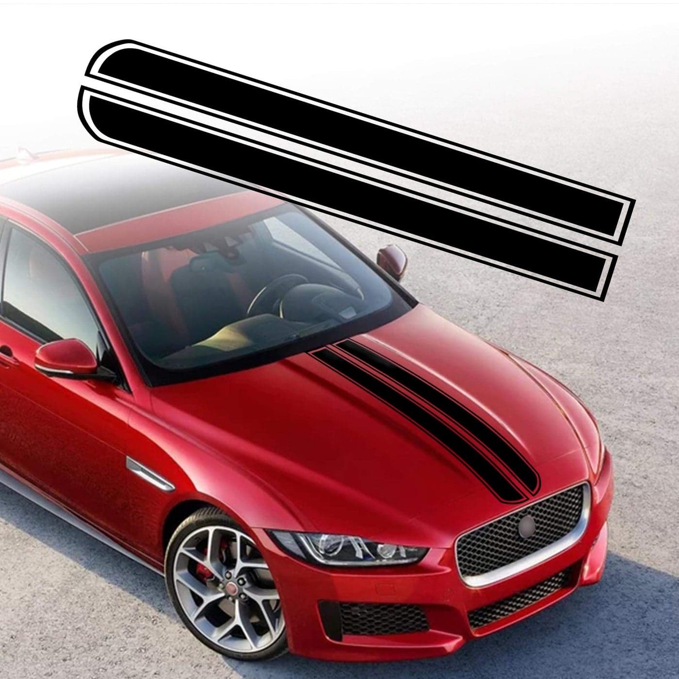 TOMALL 508x 95 Car Hood Stripe Sticker Auto Racing Body Side Stripe Decal Skirt Roof Hood Bumper Decal Vinyl Modified Sticker Decoration for Car Black