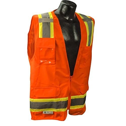 Radians SV6OM Two Tone Surveyor Class 2 Safety Vest, Medium, Orange