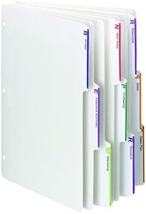 Smead Viewables ThreeRing Binder Index Dividers 13Cut Tab Letter Size White 75 per Box 89413