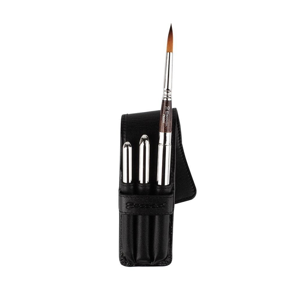 Escoda Prado Watercolor Travel Brush Set, Synthetic Sable, 3 Brushes - Sizes 2, 6, 10