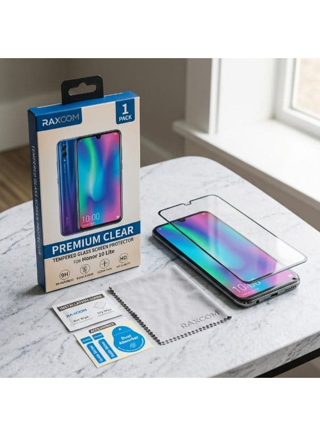 Raxoom Premium Clear Tempered Glass Screen Protector for Honor 10 Lite – 9H Hardness, Bubble-Free, Ultra-Thin HD Clarity