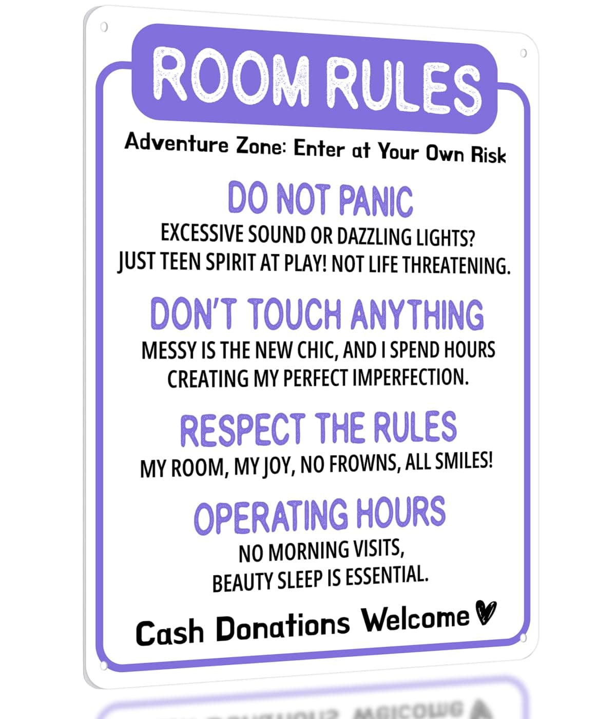Funny Room Rules Sign Cute Room Decor for Teen Girls Bedroom Lavender Preppy Room Decorations Cute Purple Teenage Door Sign Fun Gifts for Birthday and Holidays Room Rules Lavender