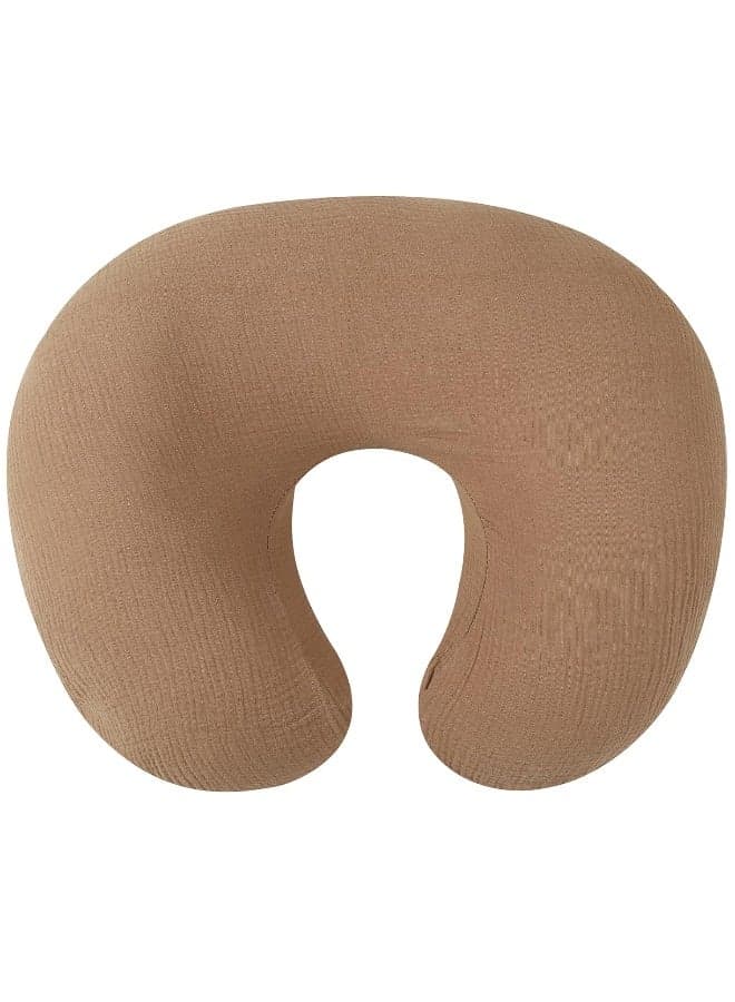 Onacosht Muslin Nursing Pillow Cover Soft 100% Cotton Feeding Pillow Slipcover Fits Standard Infant Nursing Pillow for Baby Girl and Boy, Brown