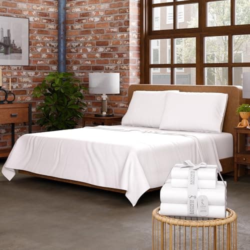 100% Organic Cotton Twin Sheet 3 Pcs Set, Cotton Sheets with 16” Deep Pocket, White | Bed Sheets for College Dorm Essential, Crisp & Breathable, Percale, Comfy, Naturally Cooling