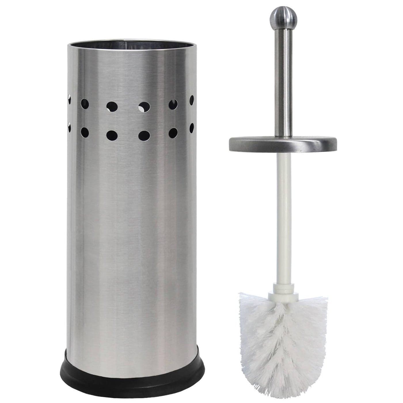 HEBEZON Toilet Brush and Holder Cleaning Brush Holder Toilet Brush with Holder Toilet Bowl Cleaner Brush and Holder Rust Resistant Stainless Steel Pack of 1