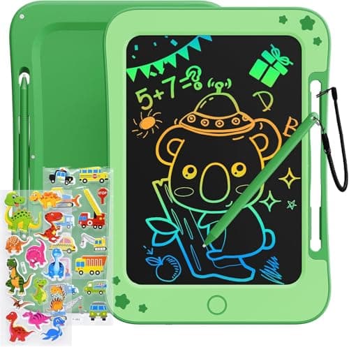 TEKFUN Toddler Kids Toys Gifts 85 Inch LCD Writing Tablet Kids Doodle Board with Stickers Colorful Drawing Tablet Kid Birthday Christmas Gifts Toys for 3 4 5 6 Years Old Boy Girl Green