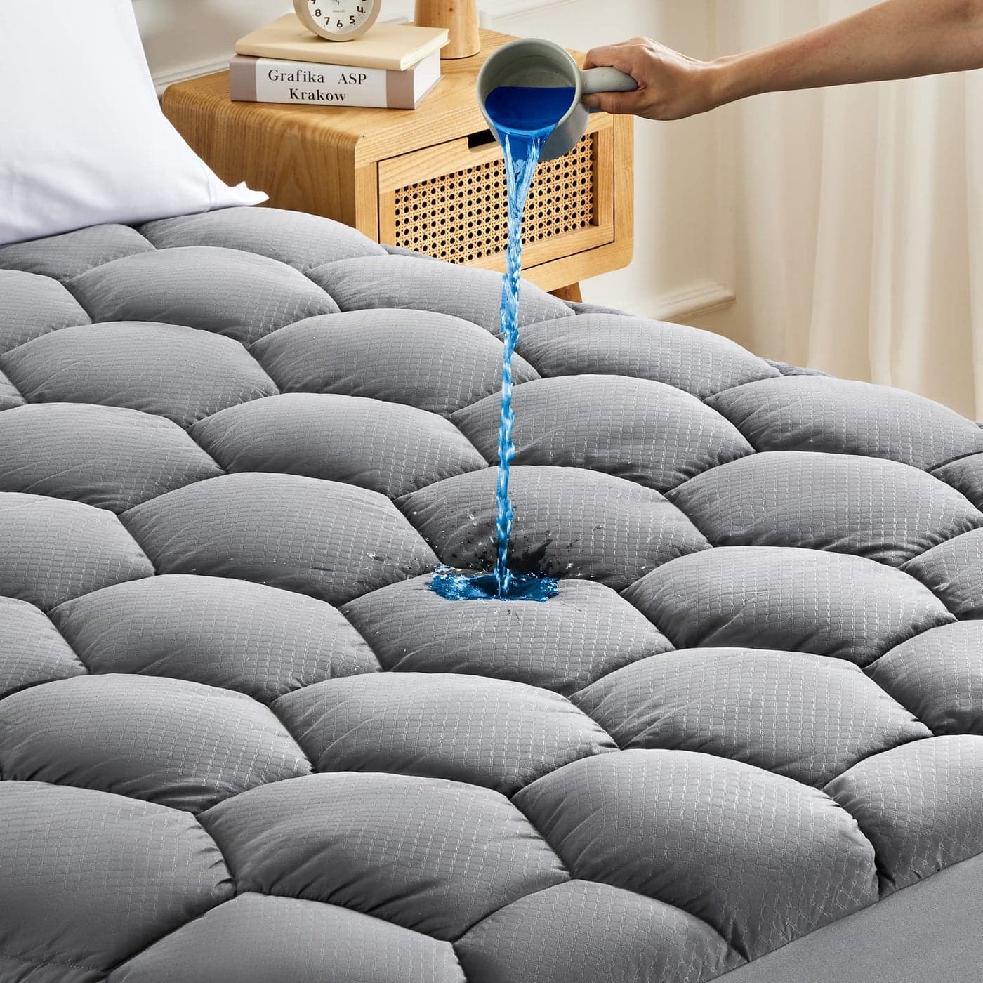 Sonive Waterproof Mattress ProtectorTwin Mattress Protector with Deep Pocket up to 21Quilted Fitted Waterproof Mattress PadUltra Soft Supportive Durable Easy Care OekoTex Certified Grey